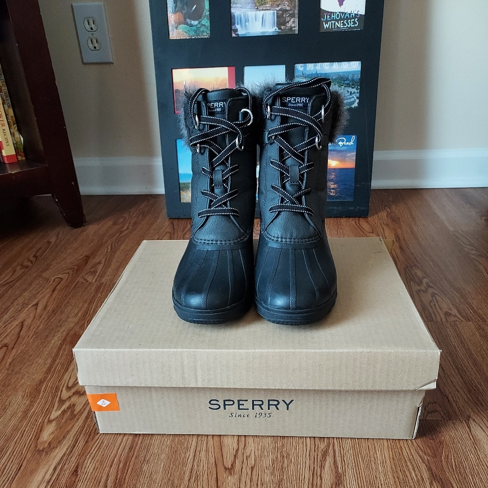 Black Sperry Boots